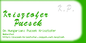 krisztofer pucsek business card